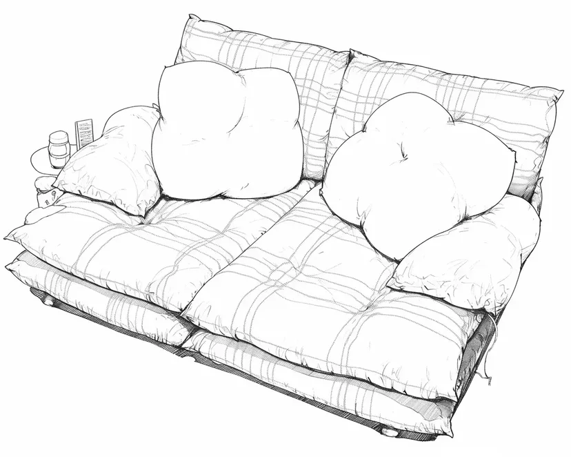 Dibujo de Sofá Cómodo para colorear
