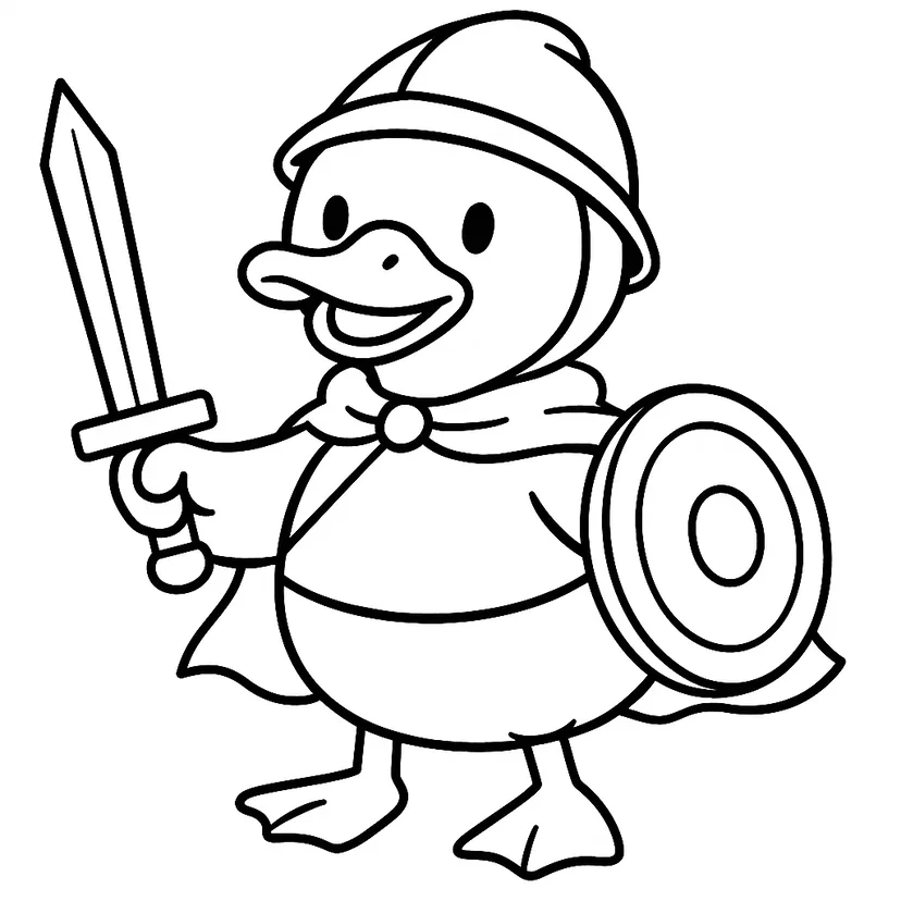 Dibujo de Valiente Pato Guerrero para colorear