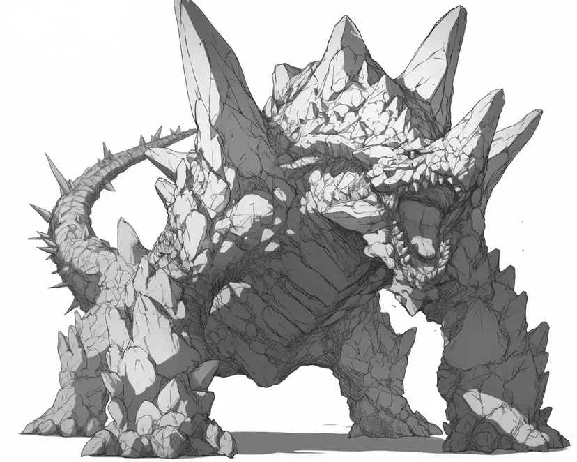 岩の巨獣の塗り絵
