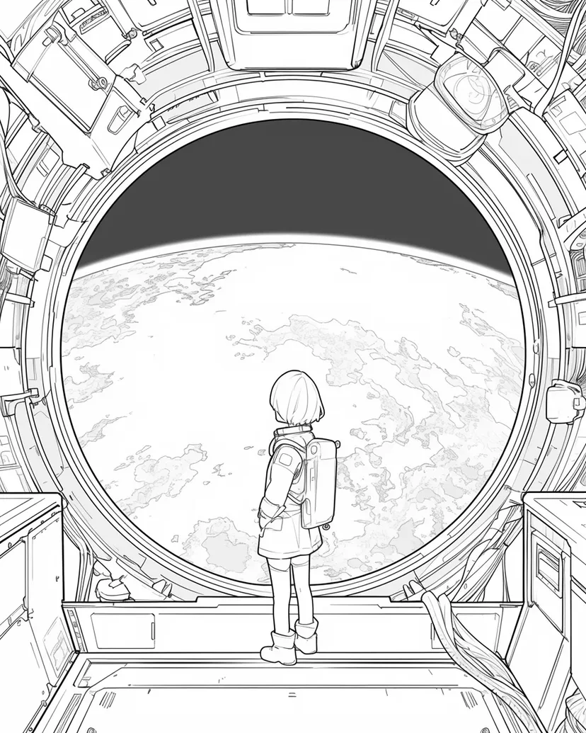 宇宙からの眺めの塗り絵