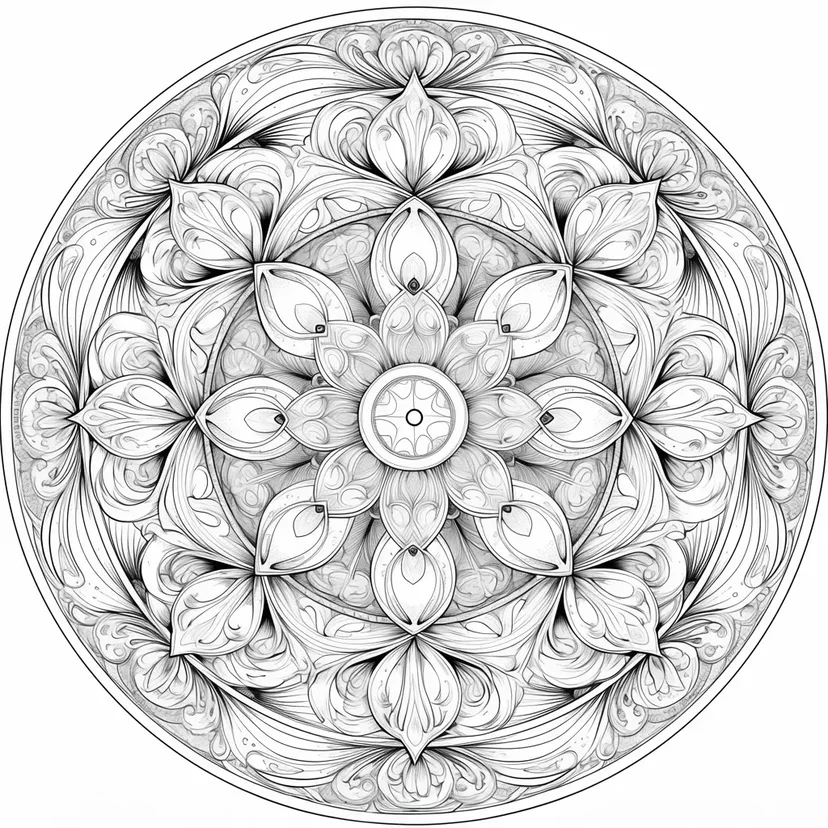 Elegant Mandala Pattern coloring page