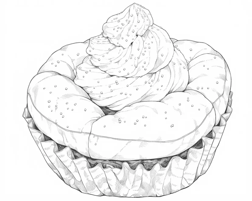 Desenho de Cupcake Delicioso para colorir