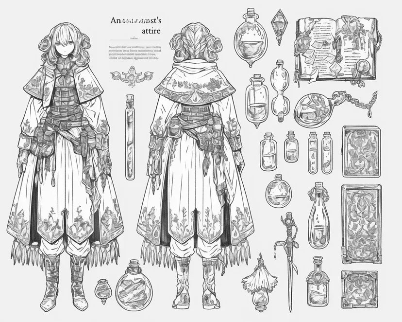Coloriage La Tenue de l'Alchimiste