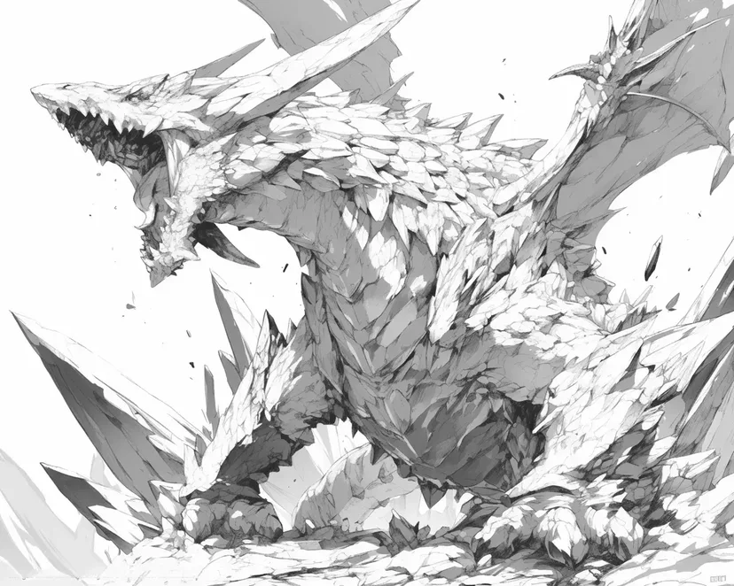 Coloriage Puissant Dragon de Glace