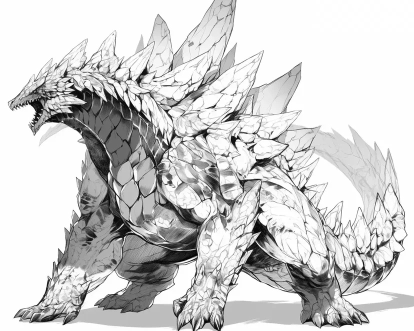 Dibujo de Dragón de Roca Masivo para colorear