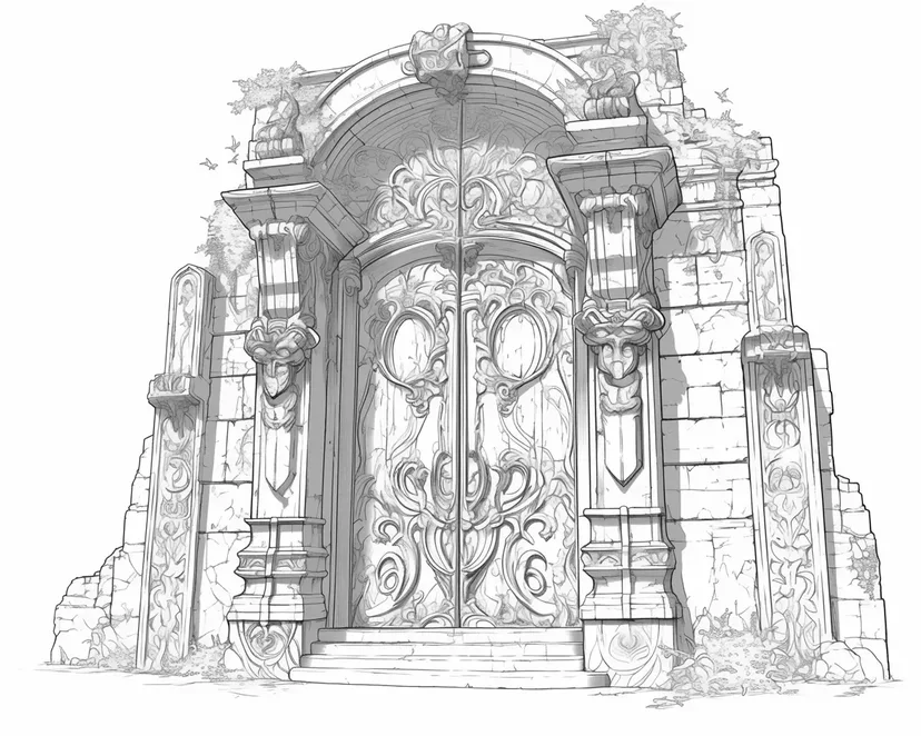 Dibujo de Puerta Mágica para colorear
