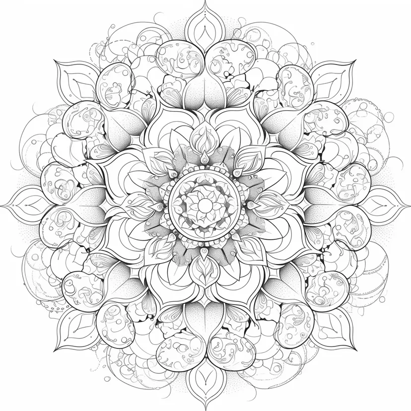Fantastical Mandala Art coloring page