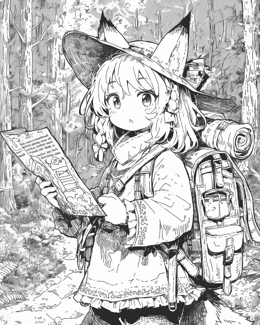 Dibujo de Aventurero del Bosque para colorear