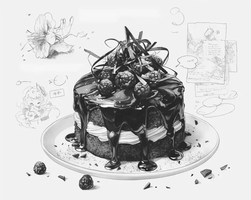 Desenho de Bolo de Chocolate dos Sonhos para colorir