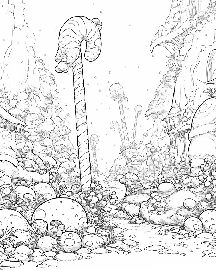 Coloriage Aventure au Pays des Bonbons