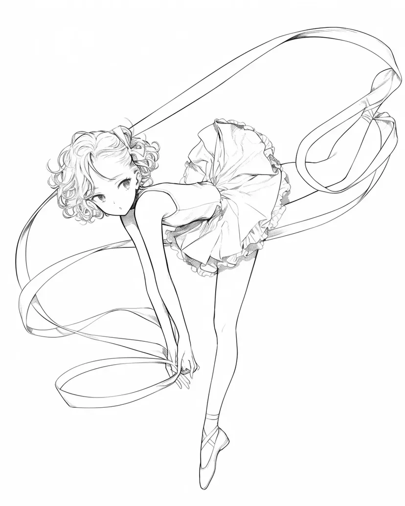 リボンの舞の塗り絵