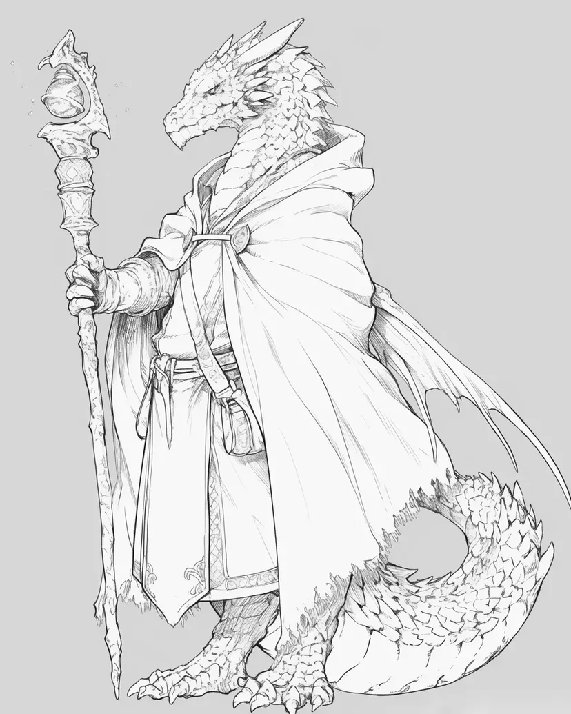 Dragon Wizard coloring page
