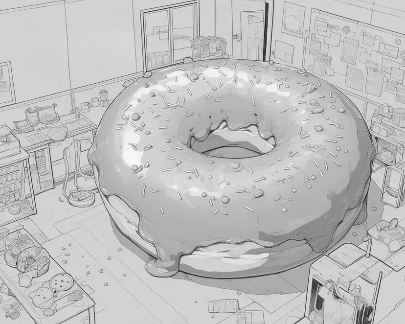 Desenho de Rosquinha Gigante para colorir