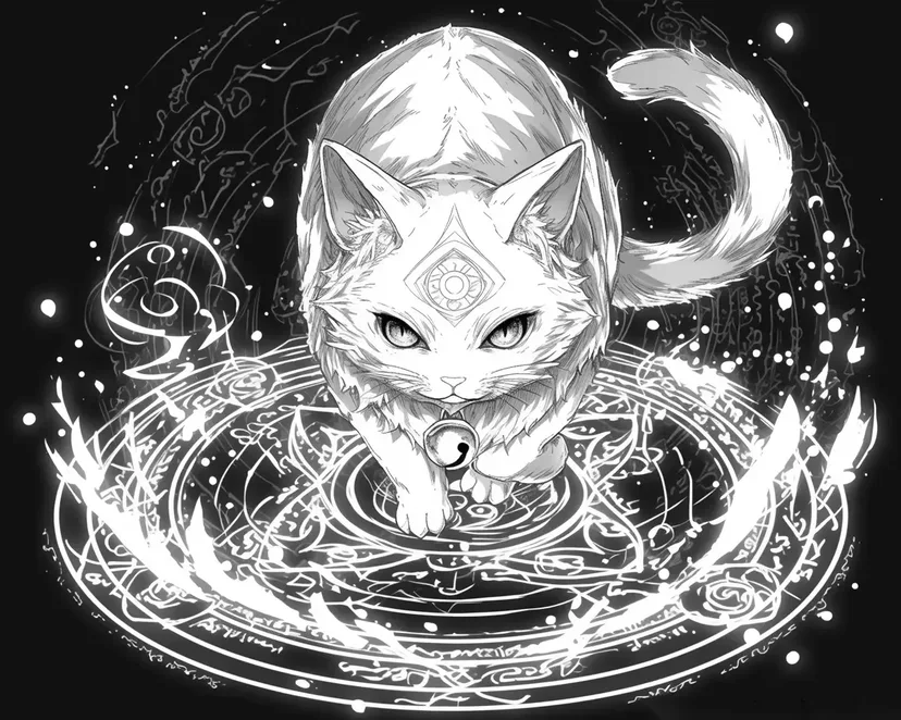 Magical Cat coloring page