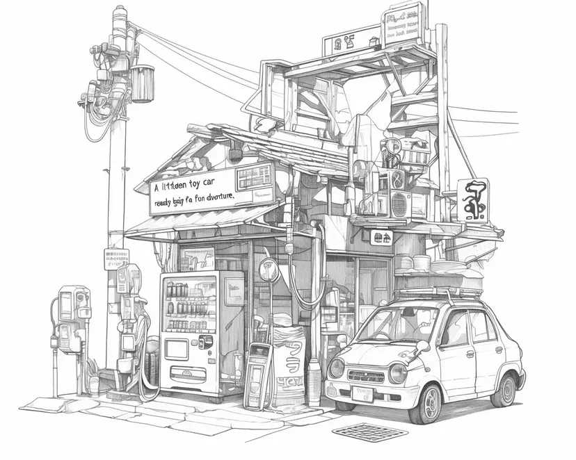 Coloriage Boutique de Bonbons Nostalgique au Coin