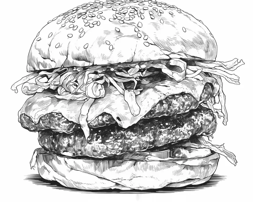 Desenho de Hambúrguer Delicioso para colorir