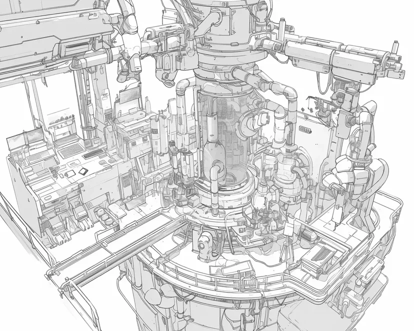 未来の工場の塗り絵