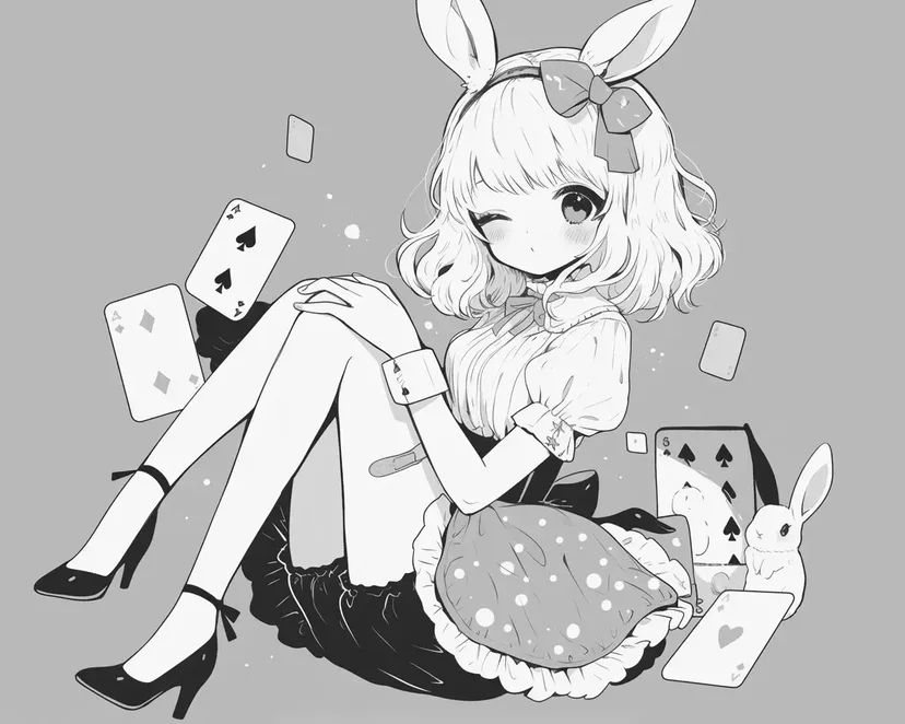Mysterious Bunny Girl coloring page