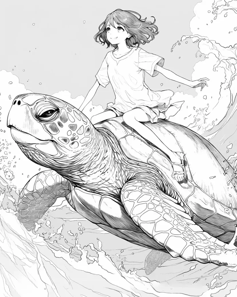 海の冒険の塗り絵