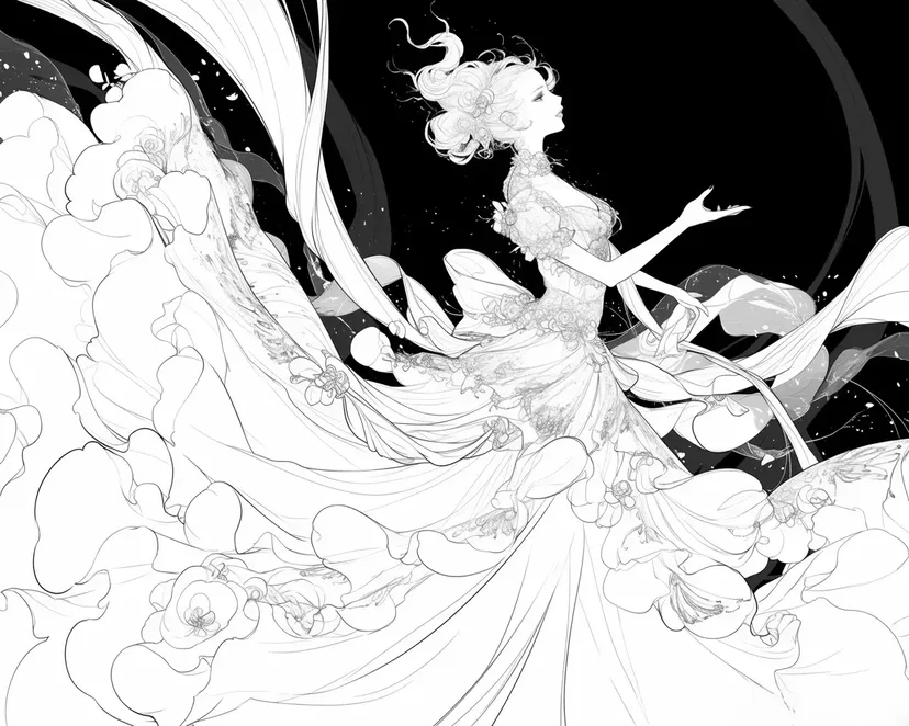 Goddess of the Fantastical Waltz coloring page