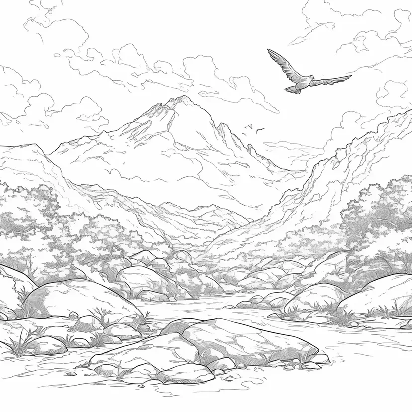 山間の息吹の塗り絵