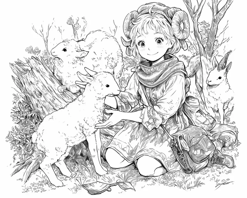 Coloriage Les Amis du Berger