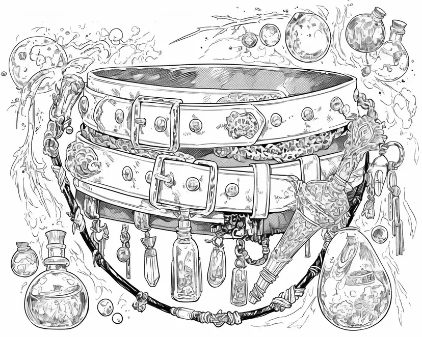 魔法使いのベルトの塗り絵