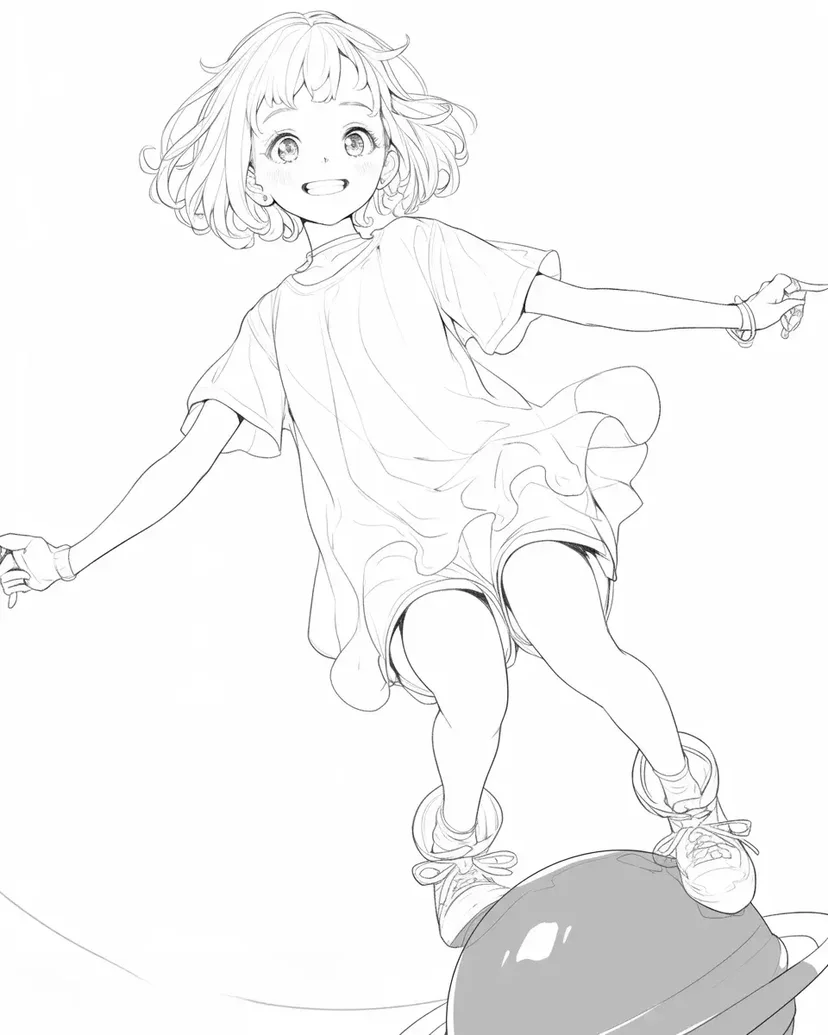 Balancing Girl coloring page
