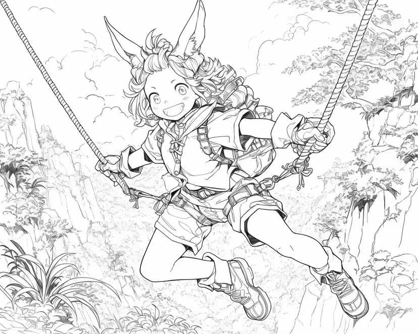 Dibujo de Chica Aventurera para colorear