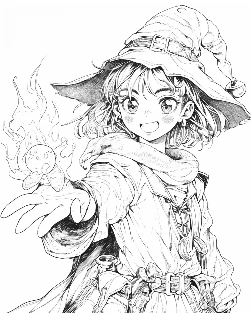 Desenho de Jovem Maga para colorir