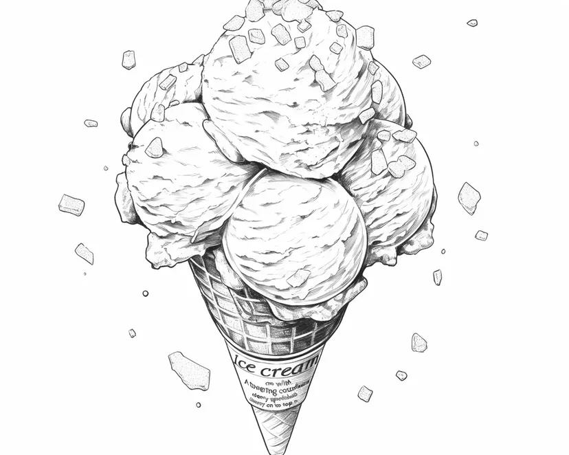 Desenho de Casquinha de Sorvete para colorir