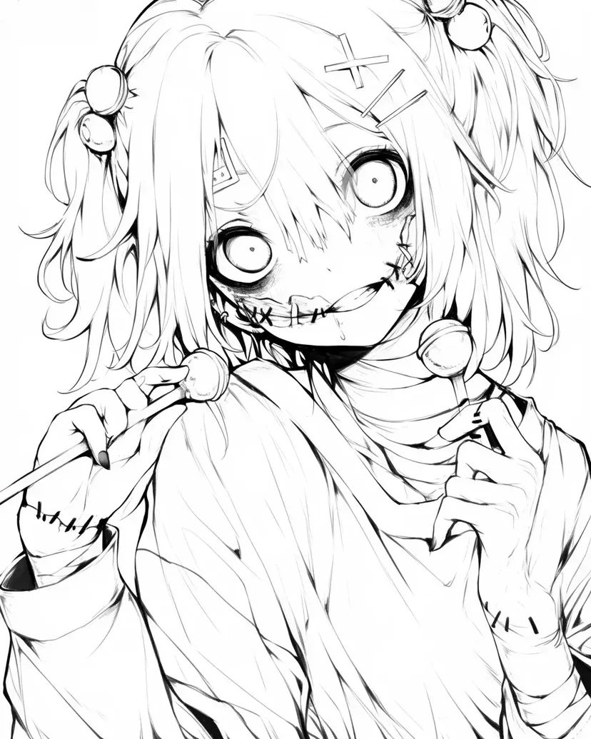 ゾンビガールの塗り絵