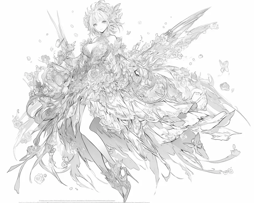 Desenho de Fada das Flores para colorir