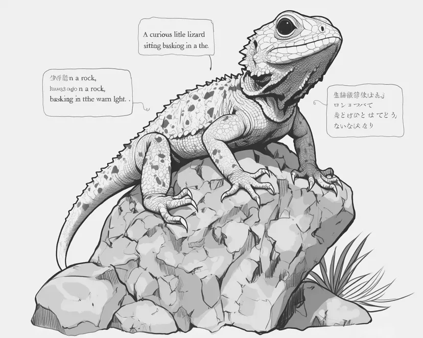 Dibujo de Pequeño Lagarto en una Roca para colorear