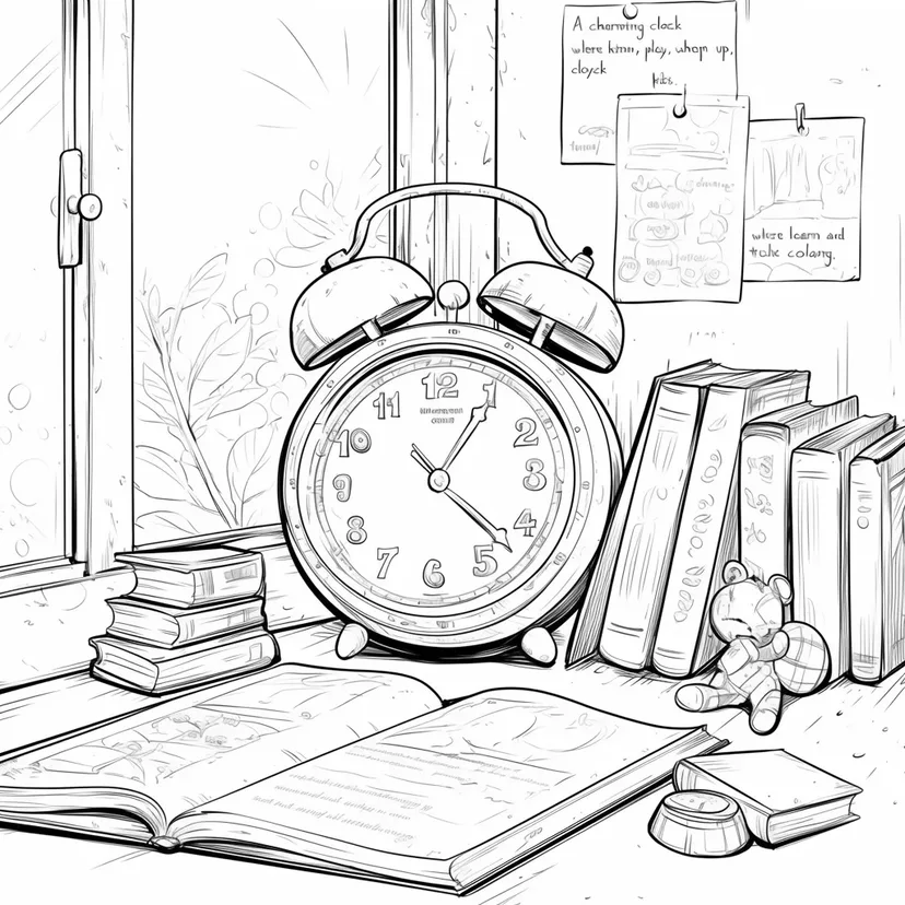 読書の時間の塗り絵