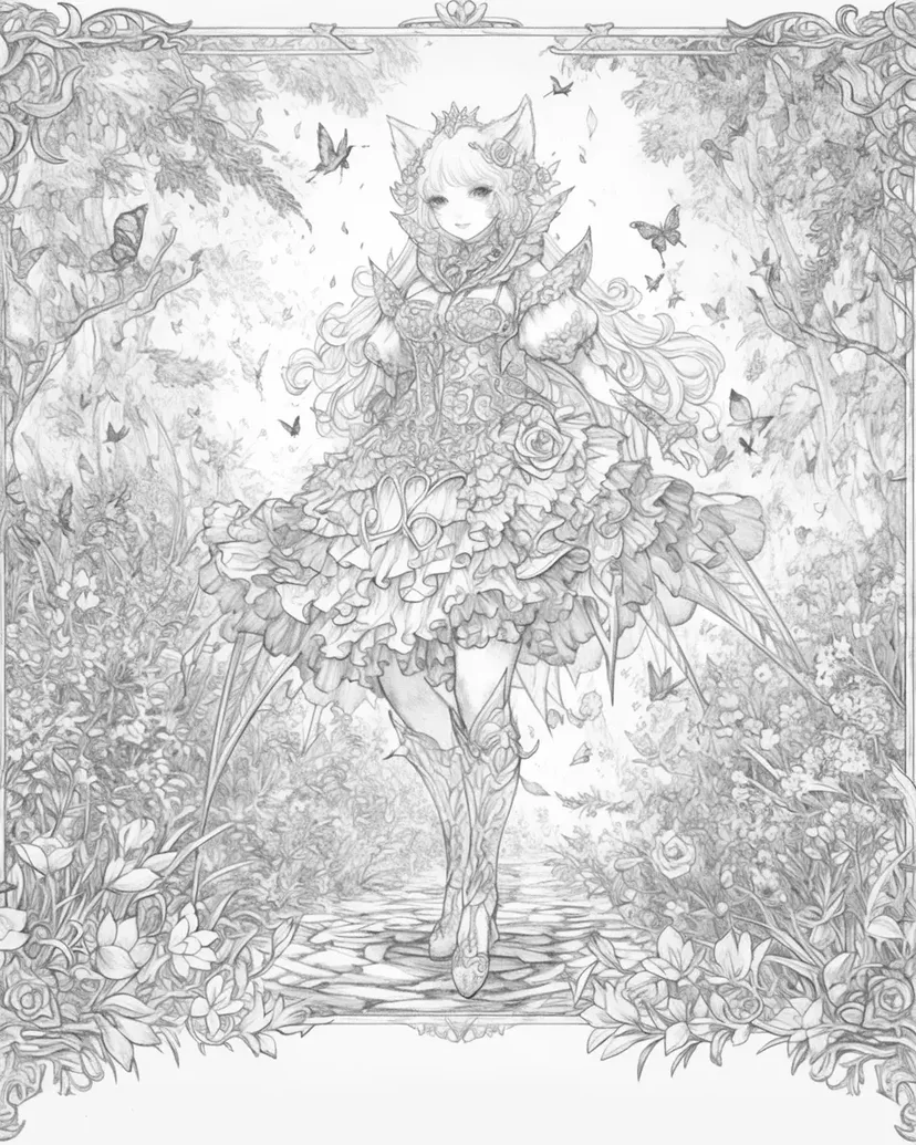 Dibujo de El Jardín de la Reina para colorear