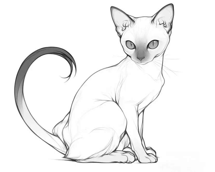エレガントな猫の塗り絵
