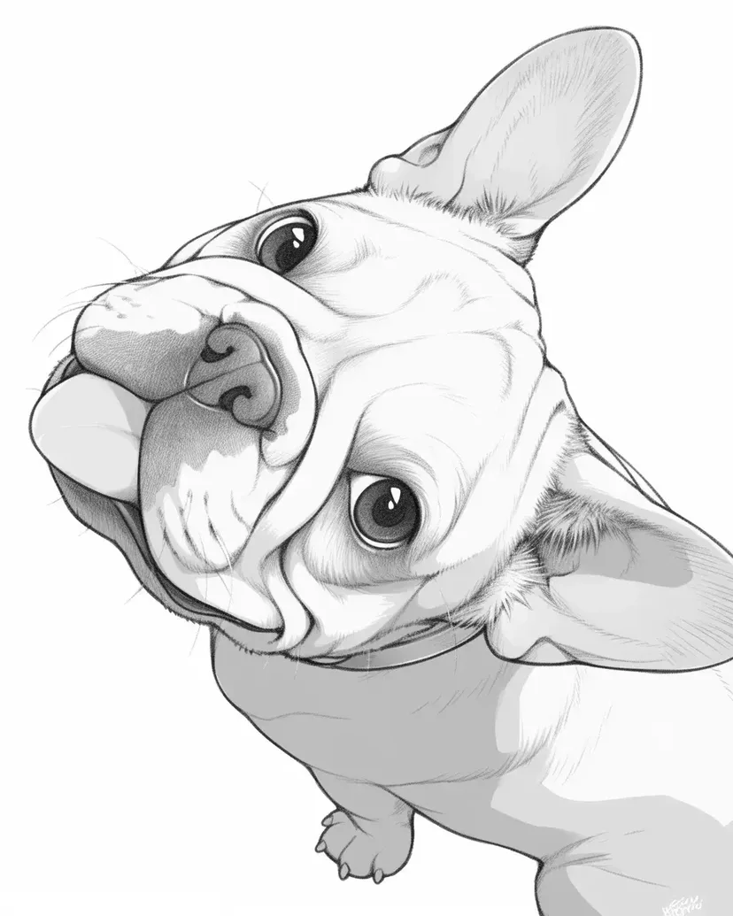 Dibujo de Bulldog Adorable para colorear
