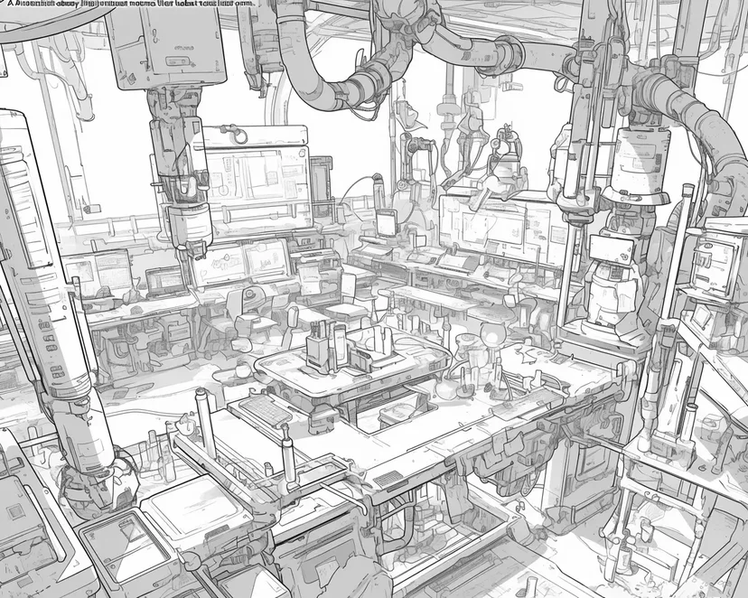 未来の研究所の塗り絵