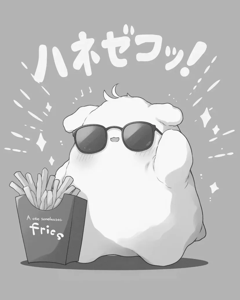 Dibujo de Monstruo de Papa con Gafas de Sol para colorear