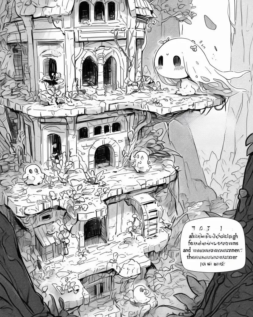 神秘塔的冒险涂色页