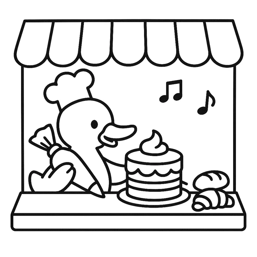 Dibujo de Pato Pastelero para colorear