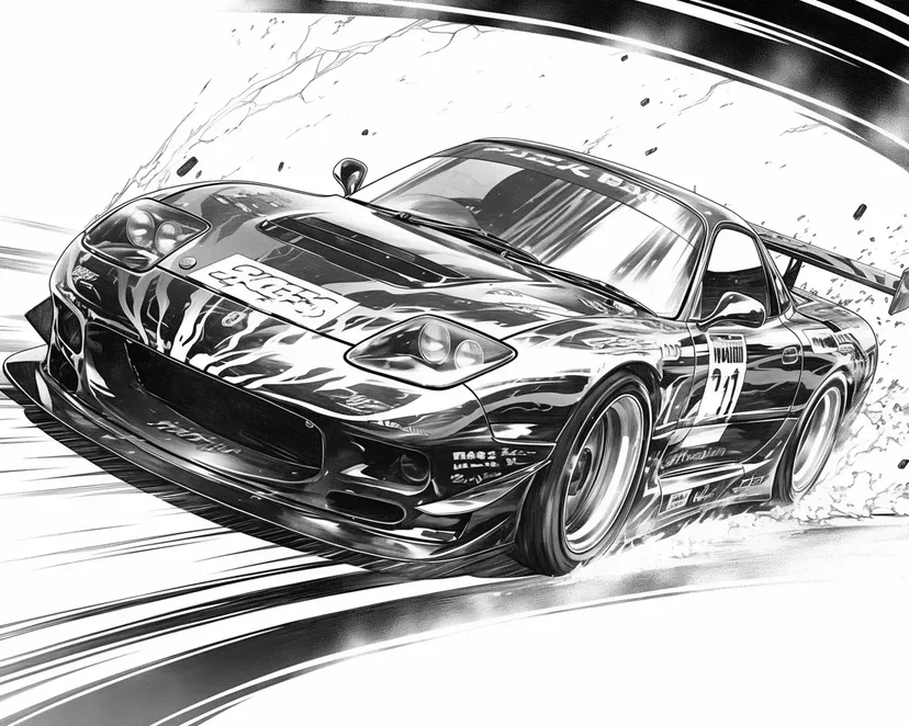 Racing Sports Car coloring page