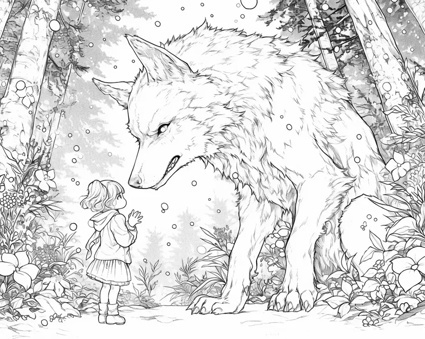 Coloriage Rencontre dans la Forêt