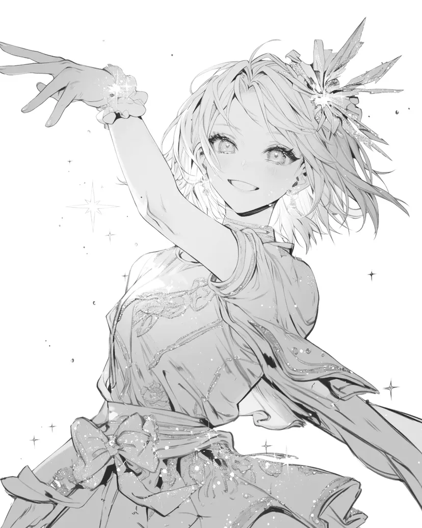 星の魔法少女の塗り絵