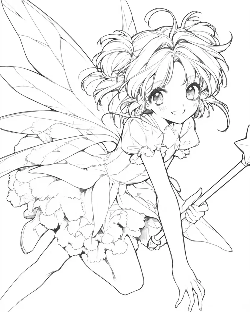 魔法の妖精の塗り絵