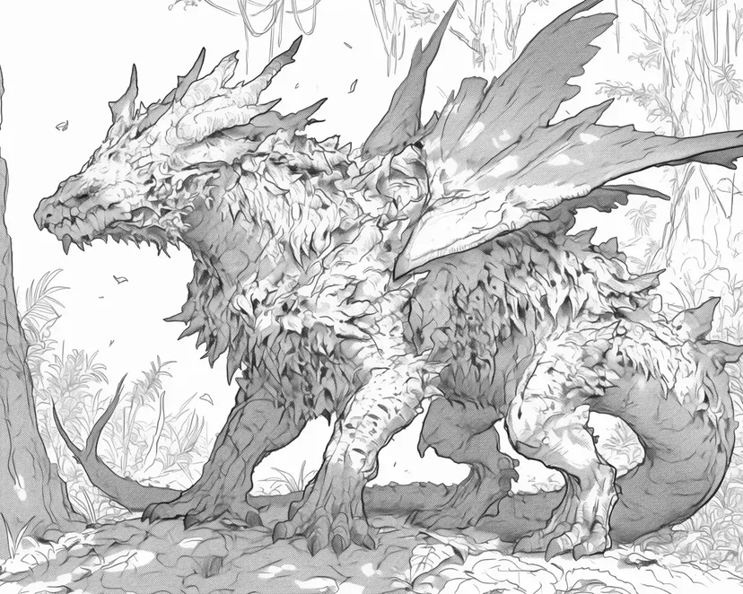 Gambar mewarnai Naga Misterius