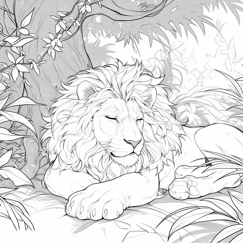 King of the Jungle Lion coloring page
