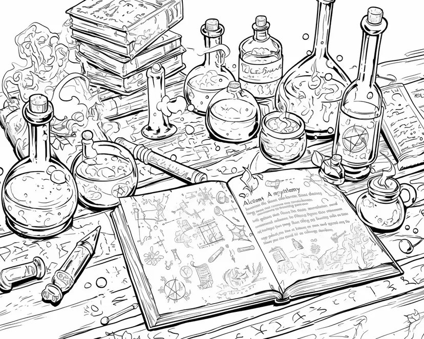 Magic Laboratory coloring page