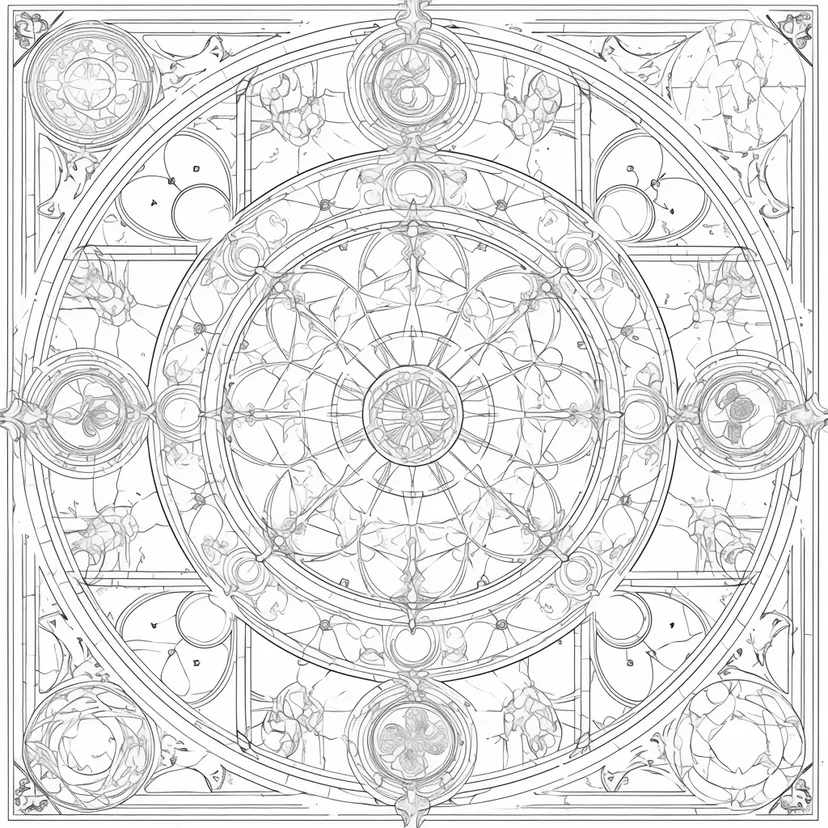 幻想的な幾何学模様の塗り絵